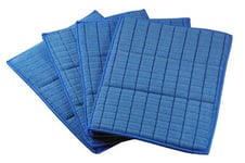 Glart 4 chiffons antibactériens en microfibre avec éponge, 17 x 23 cm, pour cuisine, évier, douche et salle de bain, Bleu, 4 Lingettes Antibactériennes