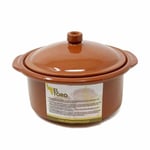 El Toro Glazed Terracotta Kitchen Dining Set of 2 Lidded Casserole Dishes (D) 20cm