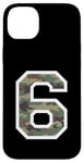 Coque pour iPhone 14 Plus Numéro d'uniforme en jersey #6 Six, camouflage camouflage