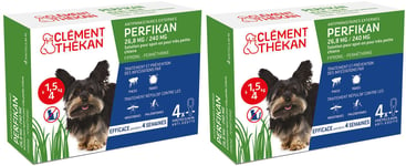 Clement Thekan Anti-Puces Anti-Tiques Chien 1,5-4kg 4 Pipettes Pipette(S) Unidose(S) 2x4 pc(s)