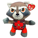 TY Beanie Baby Rocket Raccoon Soft Plushy Marvel Guardians Of Galaxy Kids Toys