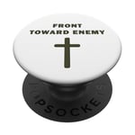 Front Toward Enemy – Christian Faith Military Cross of Jesus PopSockets Adhesive PopGrip