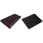 Corsair Gaming CH-9115020-UK K63 Cherry MX Red Backlit 10 Key-Less UK Mechanical Gaming Keyboard - Black & MM100 Medium Cloth Surface Mousepad - Black