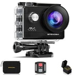 Apexcam 4K Action Camera 20MP 40M Waterproof Sports Camera for Vlog With Ultra HD 170°Wide-Angle 2.4G Remote Control 2 Rechargeable Batteries 2.0'' LCD Screen and Accessories Kit