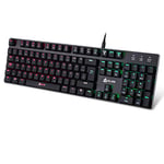 KLIM™ Dash – Nouveau – Clavier Mécanique QWERTZ avec Switchs Red Low Profile pour Les Professionnels et Gamers – Garantie 10 Ans – Rétroéclairage RGB – Structure Métallique – Personnalisation Totale