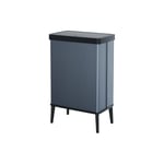 CURVER Verto 54L High Waste Bin, Push Lid, Sleek Design, Easy Assembly, Recycling Friendly, Pearl Blue