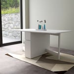 Table Console Pliante "Kungla" 170cm Bouleau Blanc