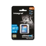 Integral 256GB UHS-II SD Card V90 Up to 300MBs Read and 280MBs Write Speed 1866X SDHC Professional High Speed Memory Card