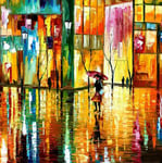 LUOYCXI DIY digital painting adult kit canvas painting bedroom living room decoration painting oil painting walk in the rain-40X40CM