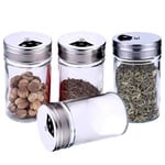 Spice Containers, 4 Pcs Stainless Steel Canisters, Spice Jars with Lids, Good Gas Tightness, Spice Tin Storage for Salt, Black Pepper, Herbs Or Seasonings (M1)