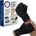 Doctor Developed Full Length Arthritis Gloves/Copper M, Open Finger (Black) 