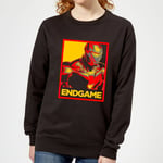 Avengers Endgame Iron Man Poster Women's Sweatshirt - Black - S - Noir