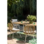 Lot de 2 chaises de jardin - Résine tressée - Beige - FLORES  