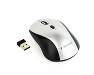 Gembird MUSW-4B-02-BS - Souris - optique - 4 boutons - sans fil - 2.4 GHz - récepteur sans fil USB - noir / argent - blister