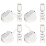 4 X Bosch Universal Cooker/Oven/Grill Control Knob And Adaptors White