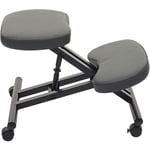 Tabouret chaise ergonomique siège assis genoux sur roulettes réglable synthétique gris foncé