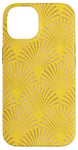 Coque pour iPhone 14 Ambre Glow Jaune Orange Art Déco Motif éventail