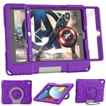 iPad 9th/8th/7th Generation Case Kids for iPad 10.2 Inch 2021/2020/2019, TrendGate Lightweight Shockproof iPad 10.2 Case Built-in Screen Protector with Handle Stand for iPad 10.2'' 9/8/7 Gen - Purple