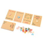 24 Pack Valentines Day Gift Cards With Heart Shaped Stones Plastic Fun DIY TD