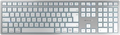 Kw 9100 Slim For Mac,Clavier Sans Fil Mac,Disposition Française(Azerty),Connexion Bluetooth Ou 24 Ghz,Touches Plates,Rechargeable,Blanc Argenté