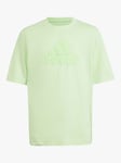 adidas Kids' Future Icons Logo Pique T-Shirt, Green Light