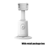 Trépied de suivi automatique du visage pour iPhone et Android,rotation à 360 °,support de caméra de téléphone,prise de vue intelligente,support de suivi de téléphone pour Li - Type A White With Box