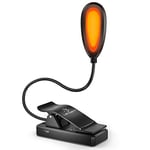 LENCENT Lampe de Lecture Rechargeable pour Livre, Lampe Clip pour Bloquer la Lumière Bleue, Protection Oculaire pour un Meilleur Sommeil, Flexible et Portable pour eReader, Nuit, Voyage, Travail