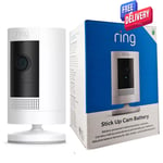 Ring Stick Up Cam | Battery | HD Outdoor Wireless Camera System White