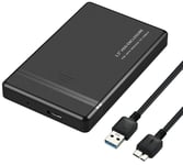 USB 3.0 Eksternt Kabinet (2.5 SATA HDD) - Sort