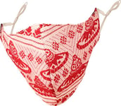 Tissu Patrimoine Indien de Touche Touchstone à partir de Masques de Visage Réglable Assam Pocket de Filtre Réutilisable Coton Lavable en Coton Double Couche pour Femmes. (Paquet de 1). Rouge