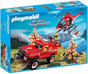 Ref.9518 HELICOPTERE ET 4X4 DE POMPIERS  - City Action