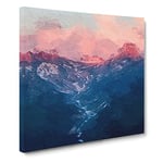 Ravine to the Clouds in Abstract Modern Canvas Wall Art Print Ready to Hang, Framed Picture for Living Room Bedroom Home Office Décor, 14x14 Inch (35x35 cm)