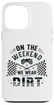 Coque pour iPhone 13 Pro Max Dirt Track Racing le week-end, nous portons un pilote de voiture Dirt Race