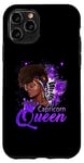 Coque pour iPhone 11 Pro Violet Capricorne Queen Femme afro-américaine Dec Jan