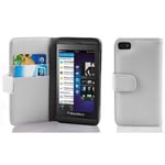 Cadorabo Housse Compatible Avec Blackberry Z10 En Blanc Magnésium - Étui De Protection En Similicuir Structuré Et Compartiment Pour Cartes