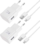 2 Pack Chargeur Usb Avec Usb C Câble Pour Samsung Galaxy A13 A14 A20e A33 A34 A51 A52 A53 A54 S8 S9 S10 S20 S21 S22 Fe Plus Z Flip3, Z Fold2 5g Android Téléphone Chargeur Rapide Ad[Cdq090398]