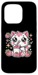 iPhone 15 Pro Funny Cat Kawaii Strawberry Milk Cartoon Anime For Women Case