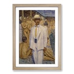 Big Box Art Eugene Jansson Man in a Panama Hat Framed Wall Art Picture Print Ready to Hang, Oak A2 (62 x 45 cm)