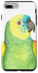 Coque pour iPhone 7 Plus/8 Plus portrait aquarelle perroquet amazon front bleu