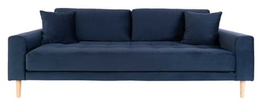 House Nordic Lido 3-pers, Sofa - Mørkeblå Velour