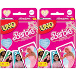 ​UNO Barbie The Movie Card Game, Inspired by the Movie for Family Night, Game Night, Travel, Camping and Party​​, HPY59 (Pack of 2)