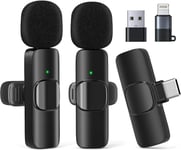 Lot De 2 Mini Microphones Multifonctions - Mini Microphone Sans Fil Pour Vidéo - Microphone Sans Fil Pour Iphone Android - Microphone À Clipser - Microphone Bluetooth Pour Téléphone Portable Youtube