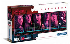 Clementoni - 39548 - Puzzle panoramique - Stranger Things - 1000 pièces - Puzzle Netflix - Puzzle Adulte - fabriqué en Italie