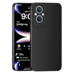 TAUYN Coque pour Oppo Reno 8 Lite / Reno8 Lite, Ultra-Fin Premium PU Cuir Back et Monture en Silicone Souple Etui, Antichoc, Anti-Rayures Bumper Housse. - Noir