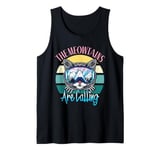 Skiers THE MEOWNTAINS ARE CALLING Funny Children Tank Top