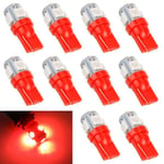 10-Pack - T10 W5W Röda Diodlampor - Bil LED-Ljus Röd