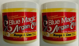 2X Blue Magic Argan Oil Mango and Lime Leave In Hair Conditioner 13.75 oz/  390g