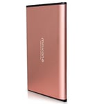 Disque Dur Externe Portable 320Go - 2.5'' USB 3.0 Ultra Fin Tout-Aluminium Stockage HDD pour Xbox One, PS4, PC, Mac, Laptop, Ordinateur de Bureau, Ordinateur Portable, Wii U, TV, Windows (Rose Pink)