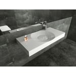 BERNSTEIN - Vasque moderne Lavabo en marbre coulé, Lave main à poser - 100x48x10cm - BS6059