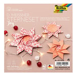 folia D. Meissner Joy, Folding Craft Set with 36 Sheets (80 g/m Large and 2 Small Stars, with Instructions (English Language not Guaranteed), for Timeless Decoration, Paper, Red Shades, One Size